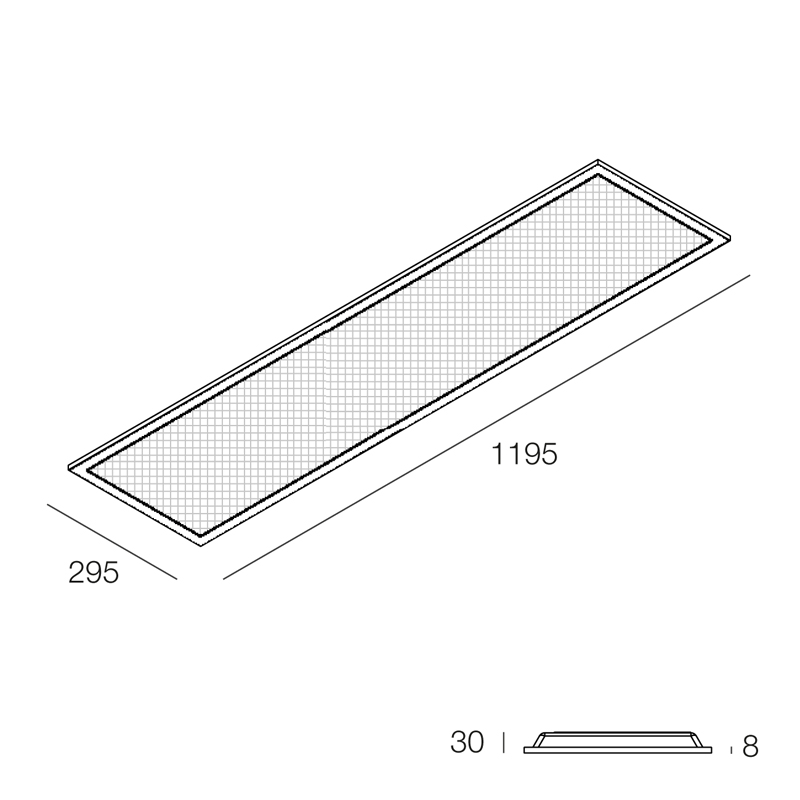 PANEL PERF: 1200X300 MAX34W CCT3K4K C90